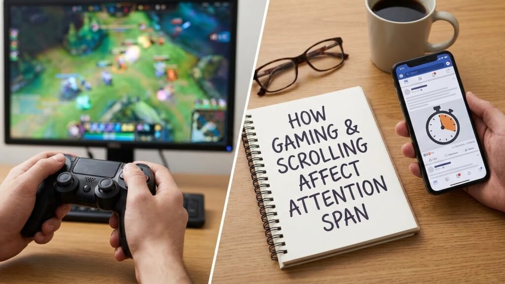 How Gaming and Scrolling Affect Attention Span